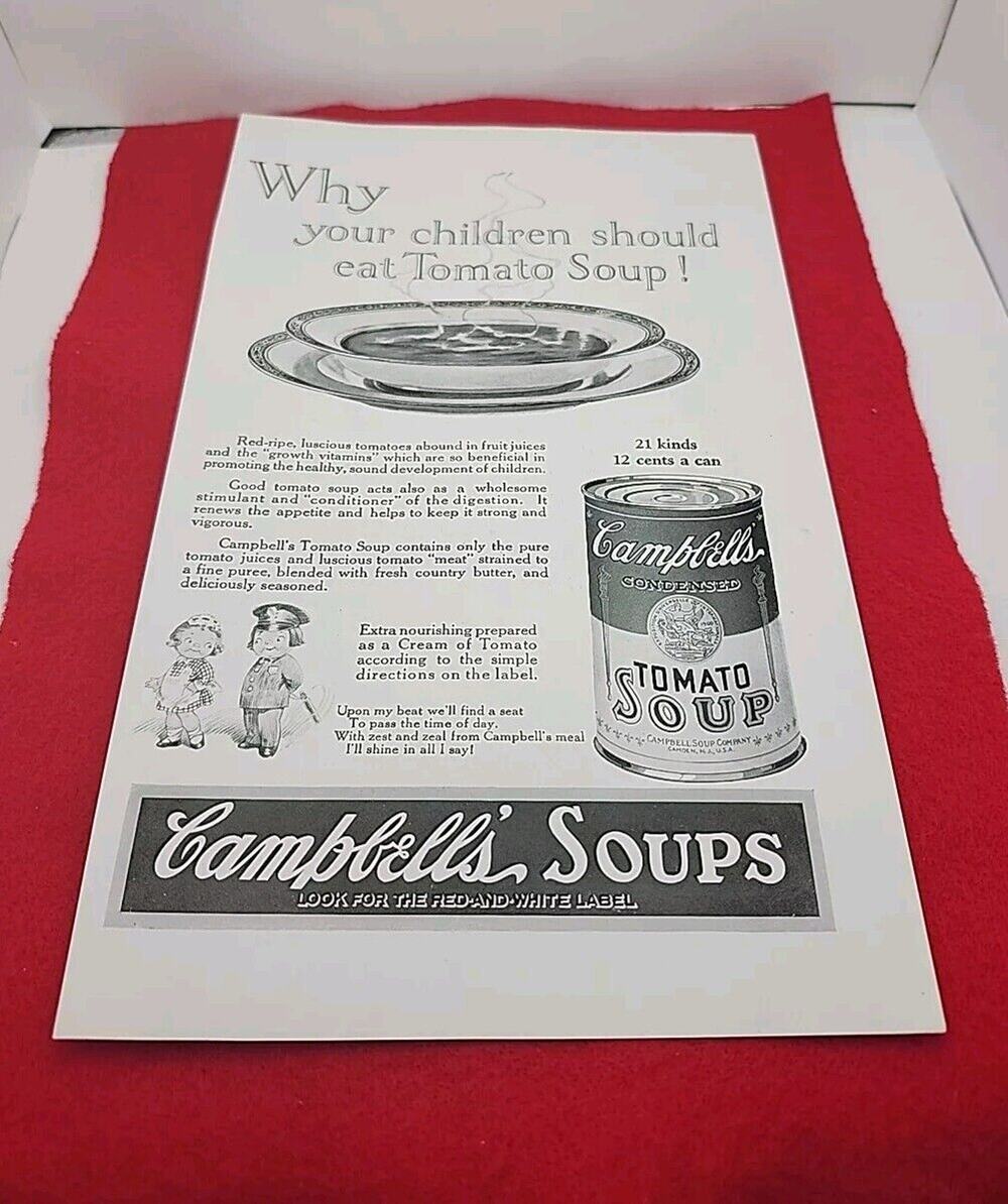 VTG 1925 Campbell's Why Your Children Should Eat Tomato Soup Ephemera Print Ad